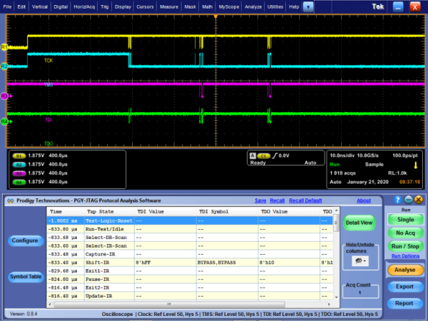JTAG IEEE 1149.1 JTAG Protocol Decode Software