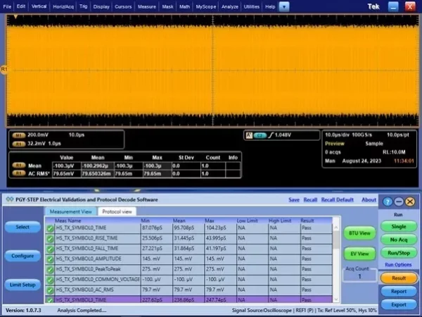 STEPg1 Electrical Validation and Protocol Decode Software