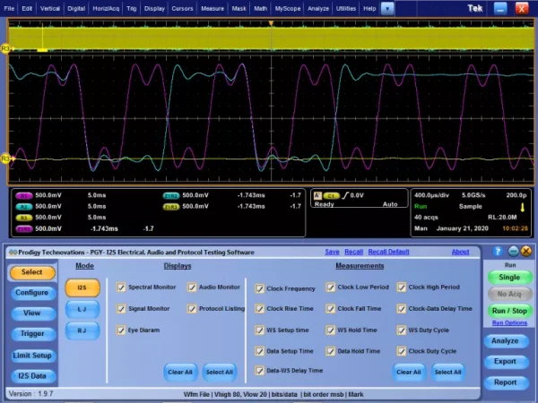 I2S Electrical Validation, Audio and Protocol Decode Software