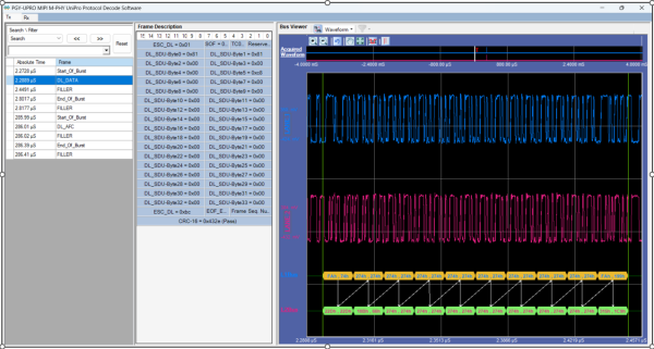 MIPI-MPHY-UFS Protocol Decode Software